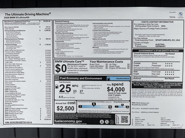 2026 BMW X5 40i - Photo 75
